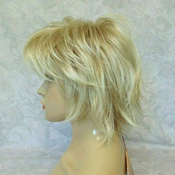 NEW Short Light  Blonde Stylish Flip Up Wig main image 5